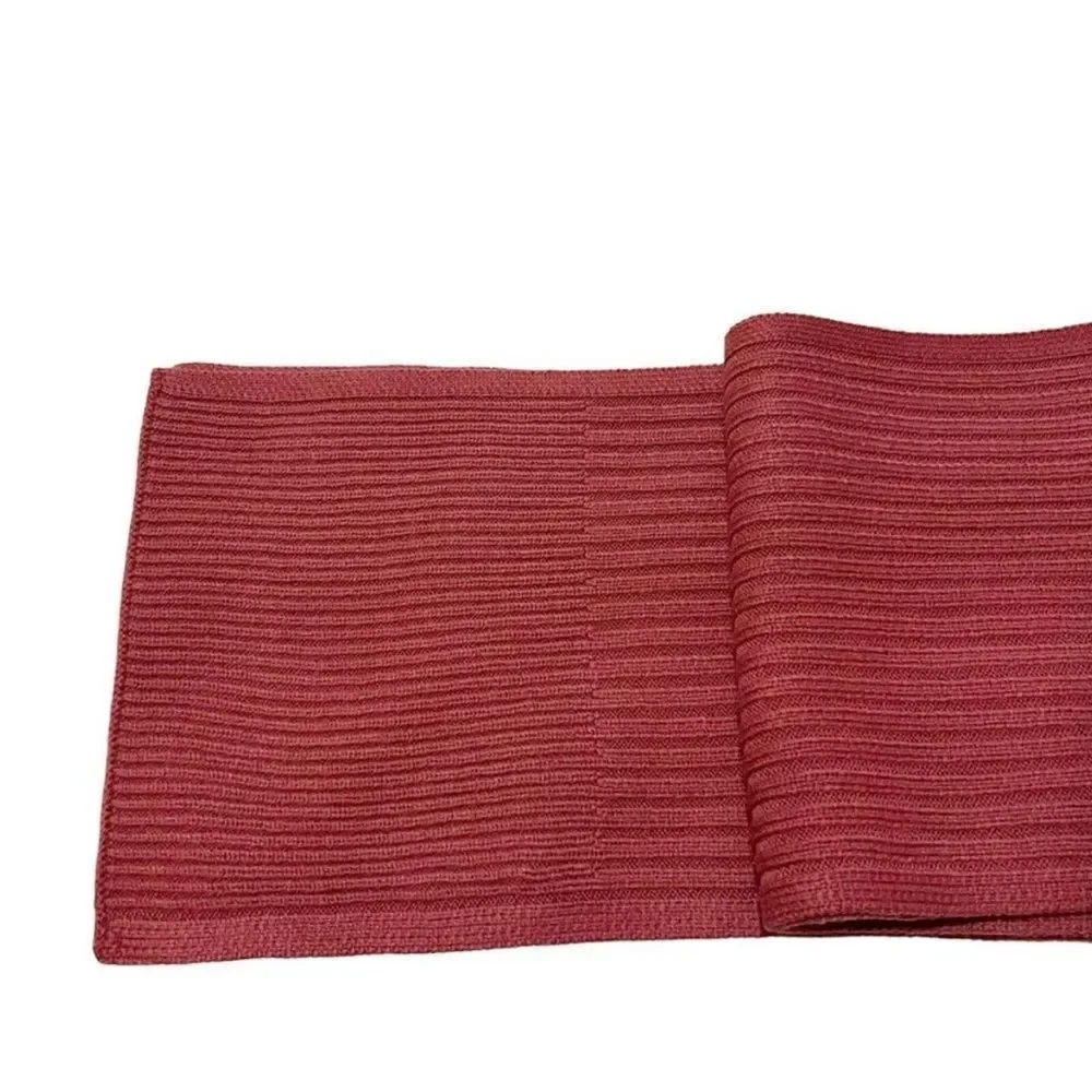 ALL SAINTS NWT Ribbed Knit Rib Mix Wool Blend Scarf Sienna Red 86